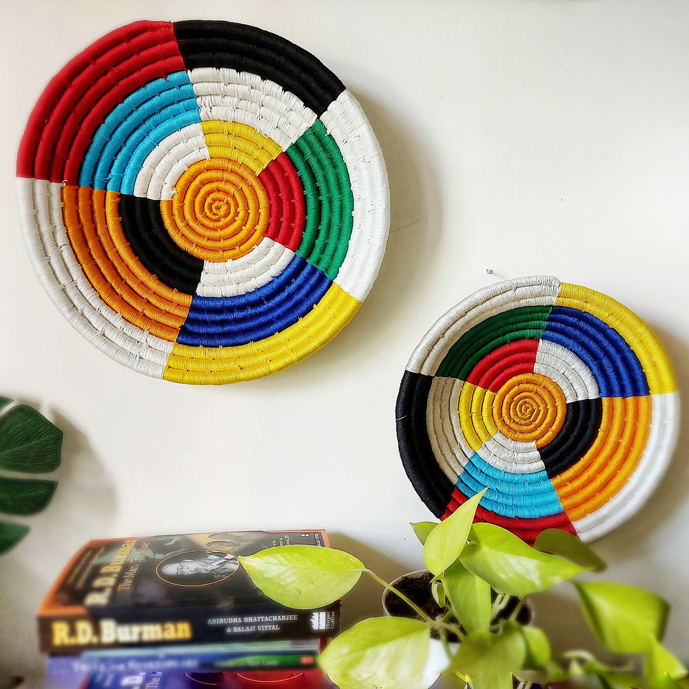 beautiful Multicolor sabai grass wall plates