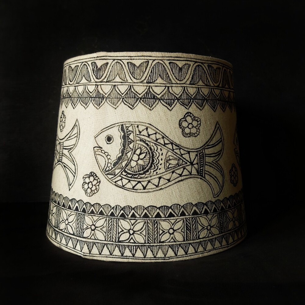 hand painted madhubani pendant lamp