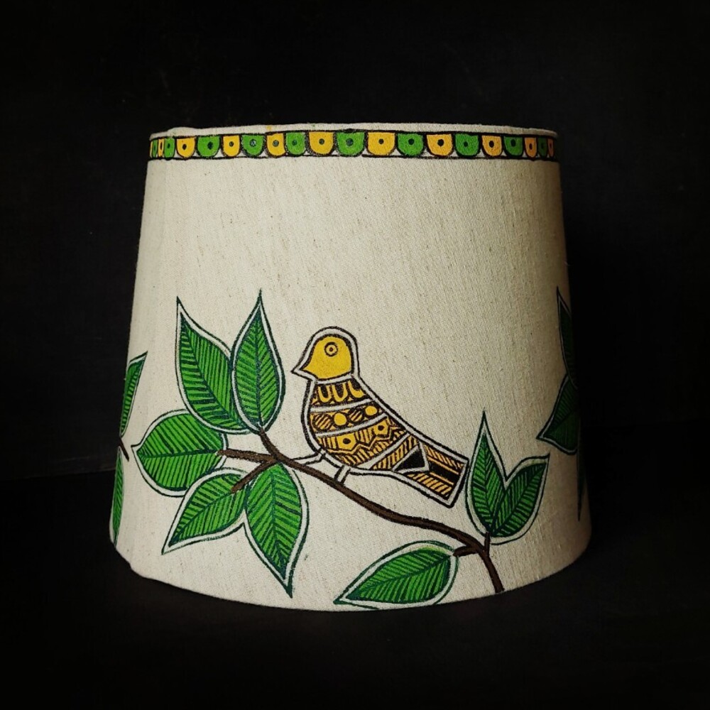 sparrow painted hanging lamp
