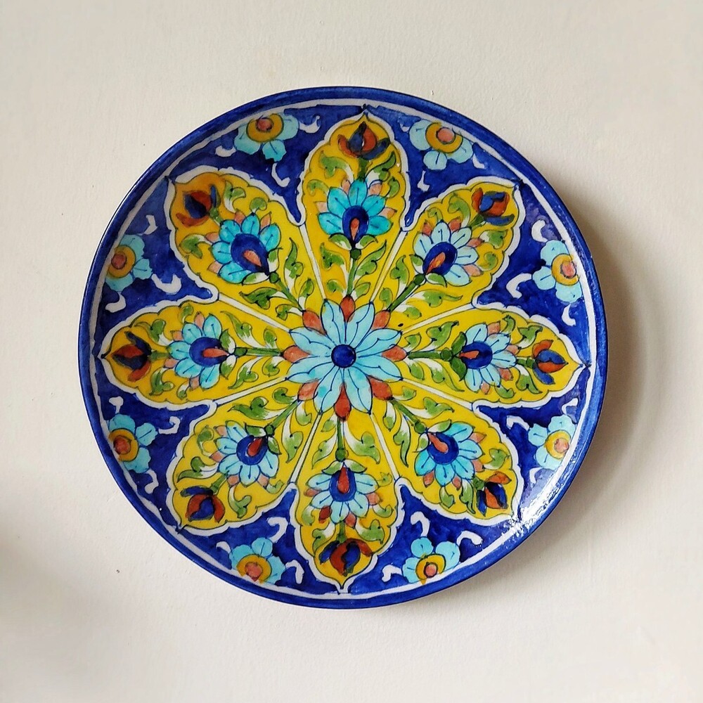 blue floral wall plates