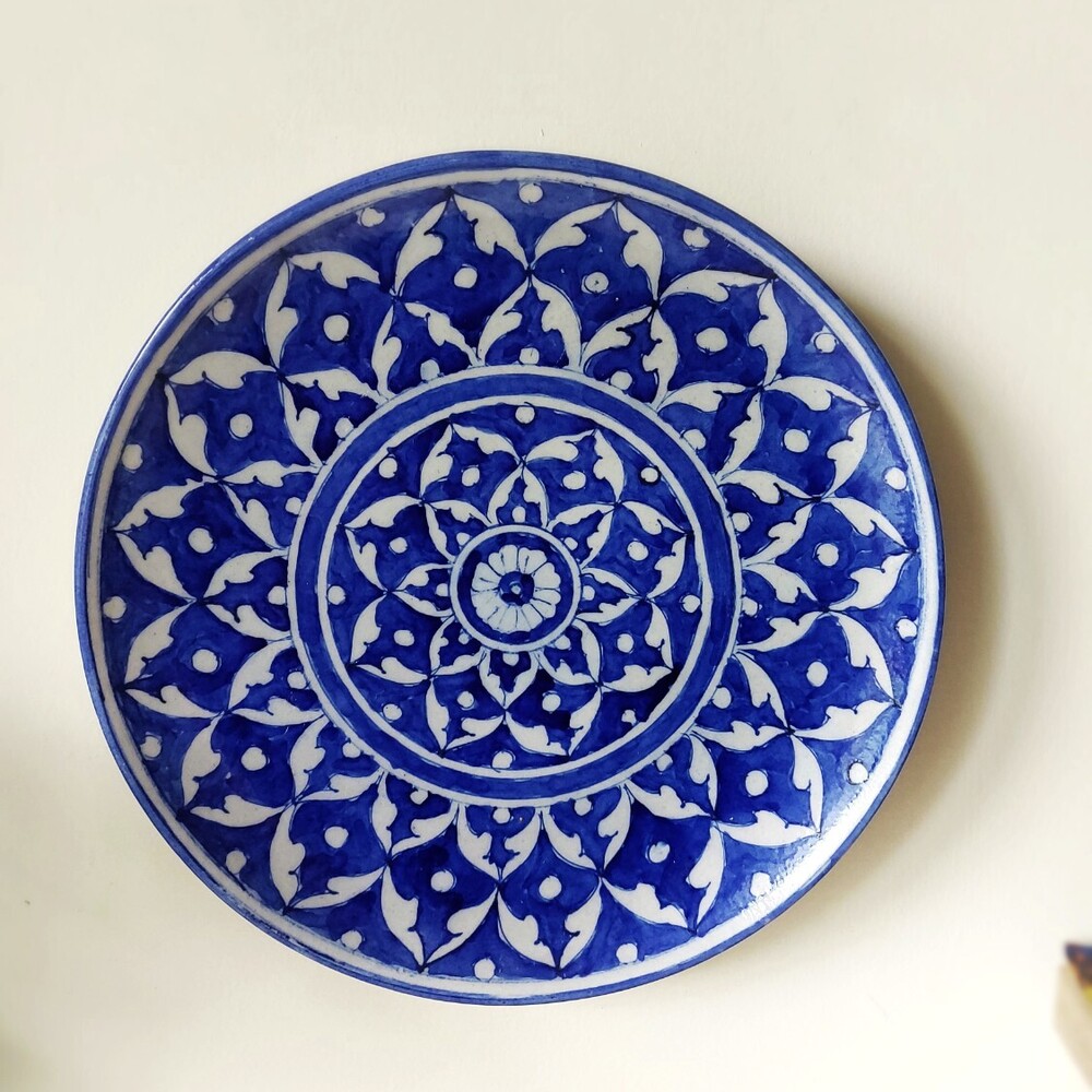 Decorative blue wall plates