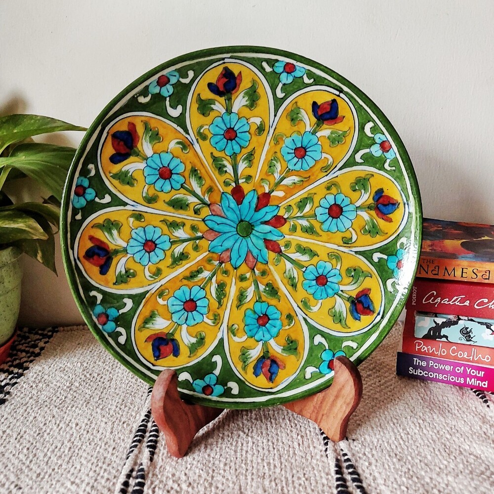 multi color pottery wall plates