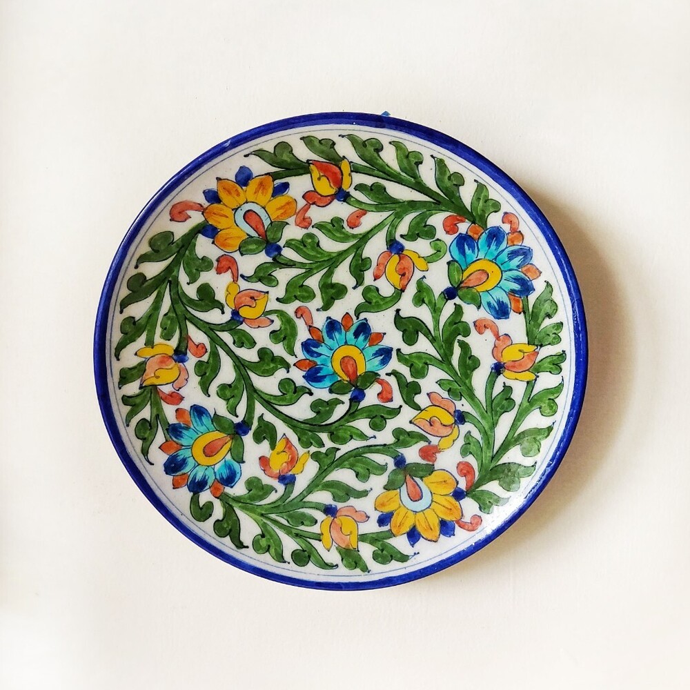 blue decorative wall plates