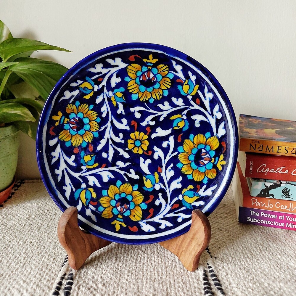blue pottery wall plates