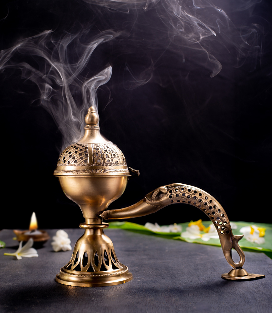 traditional brass incense burner