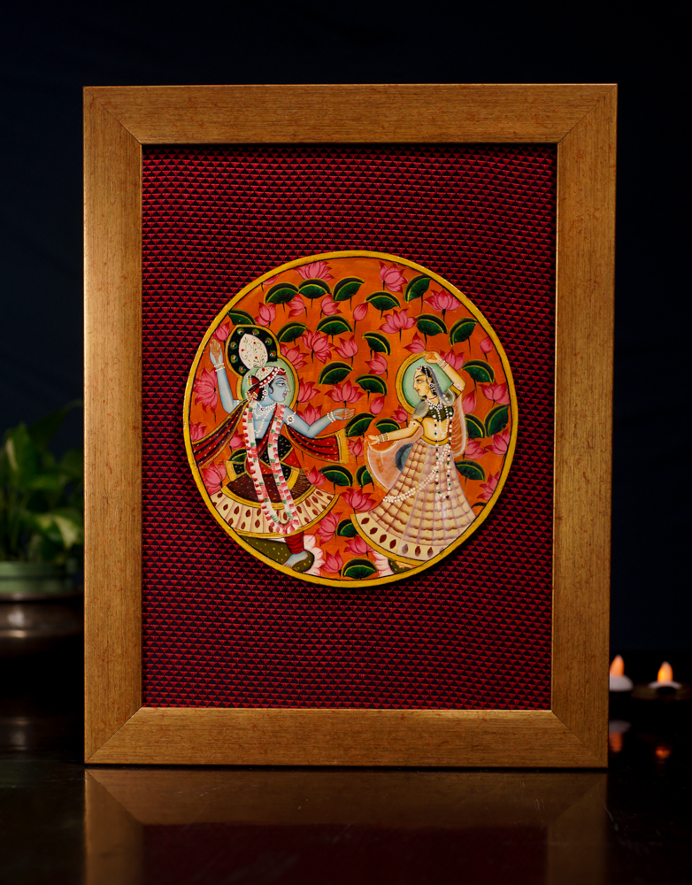 hand painted krishna pichwai frame