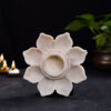 White marble lotus candle holder
